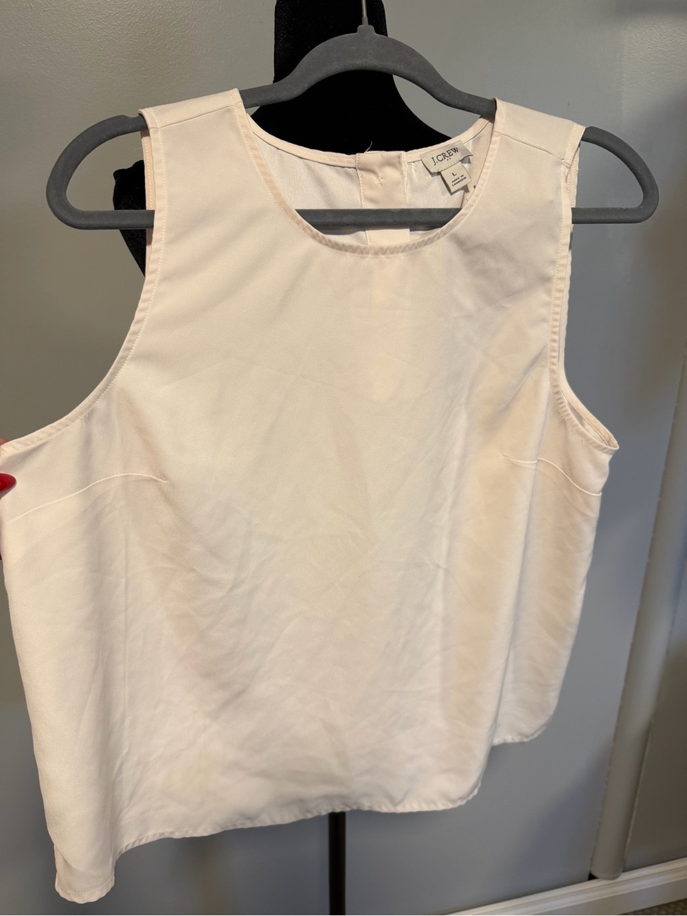 J. Crew Women’s Ivory Sleeveless Blouse Tank Top Button Back Size Large